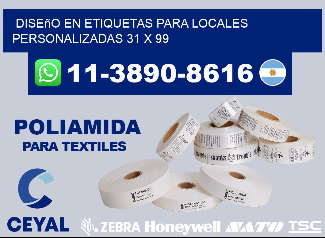 diseño en etiquetas para locales personalizadas 31 x 99