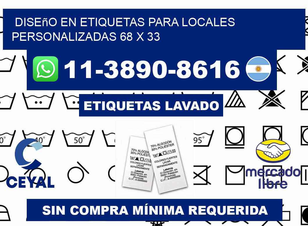 diseño en etiquetas para locales personalizadas 68 x 33