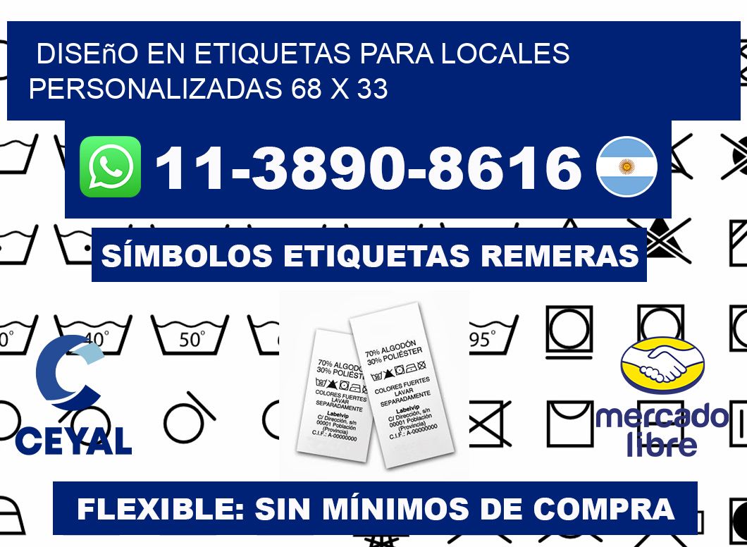 diseño en etiquetas para locales personalizadas 68 x 33