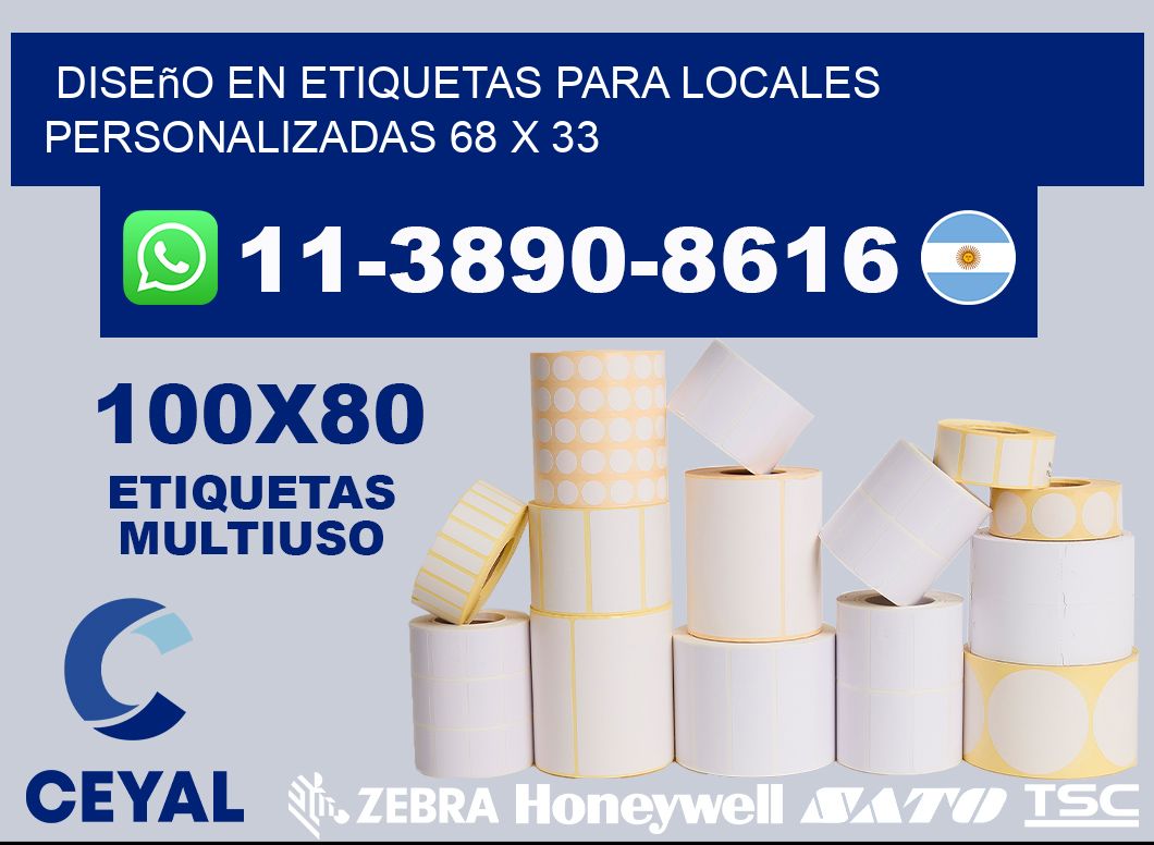 diseño en etiquetas para locales personalizadas 68 x 33