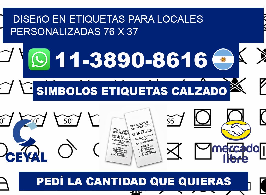 diseño en etiquetas para locales personalizadas 76 x 37