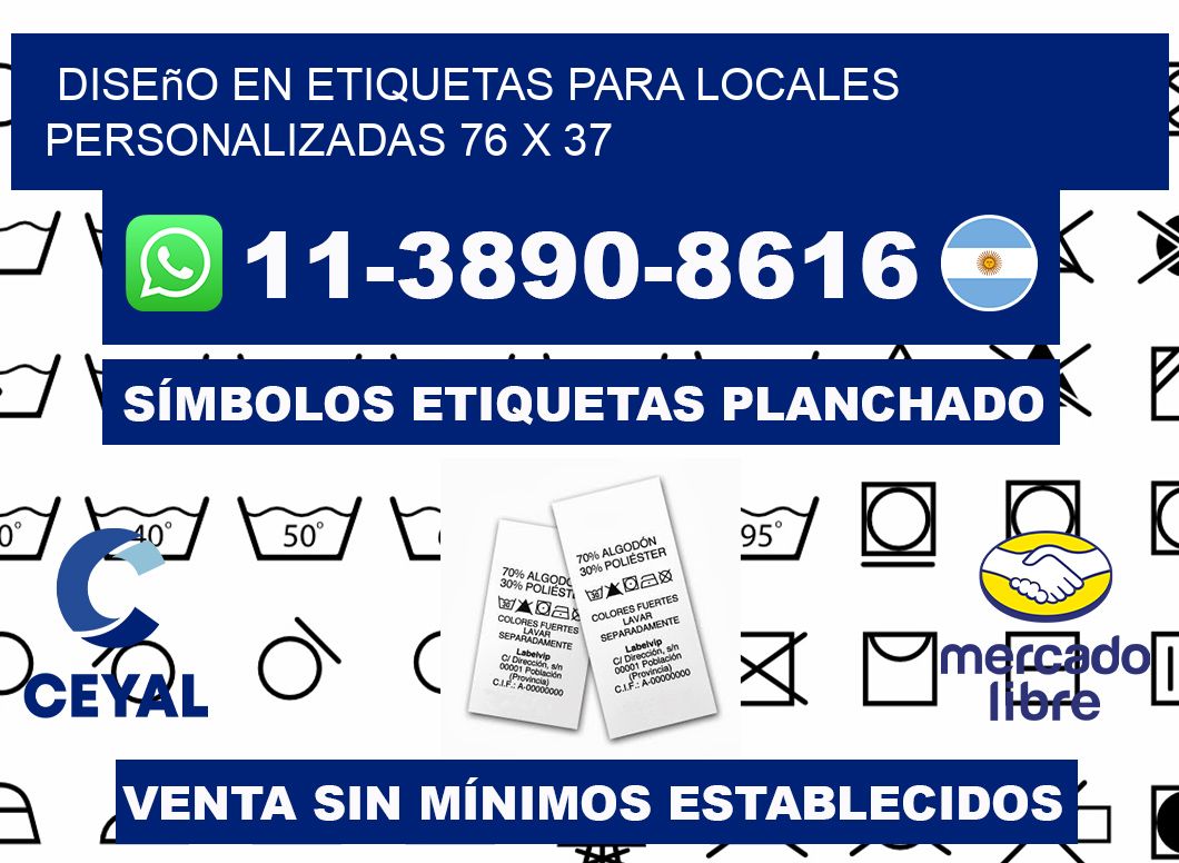 diseño en etiquetas para locales personalizadas 76 x 37