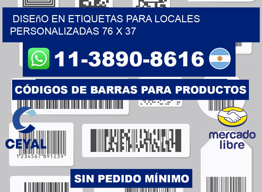 diseño en etiquetas para locales personalizadas 76 x 37