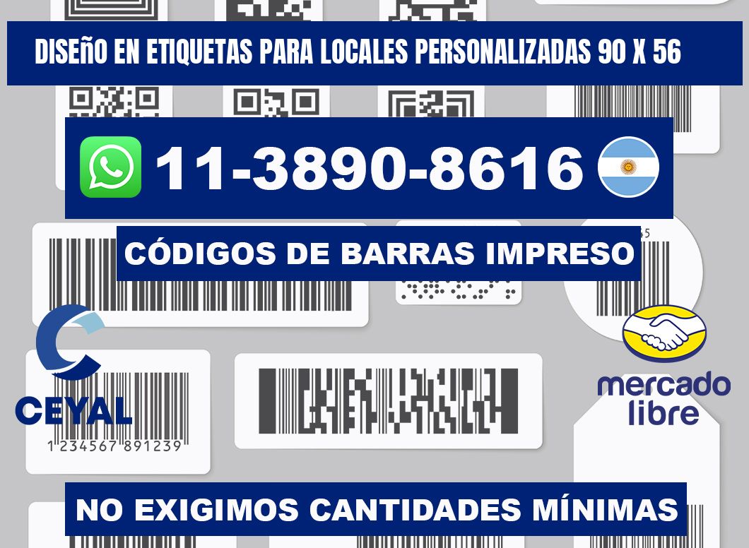diseño en etiquetas para locales personalizadas 90 x 56