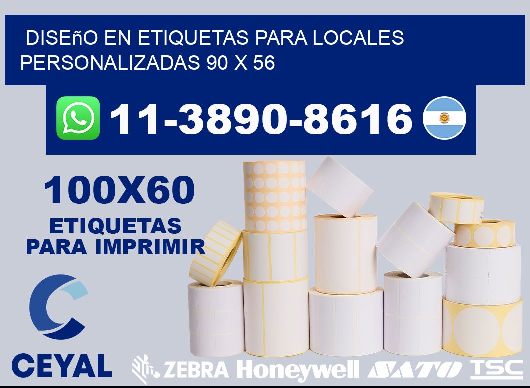 diseño en etiquetas para locales personalizadas 90 x 56