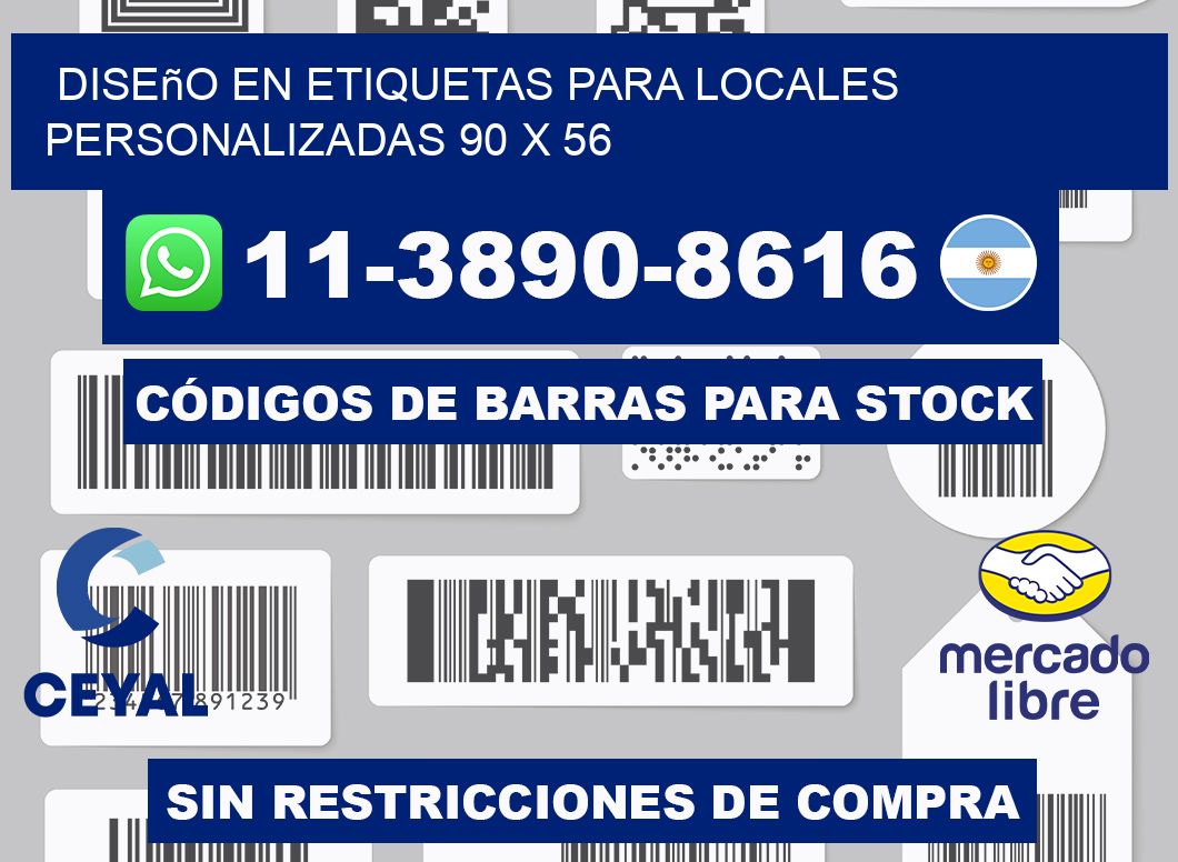 diseño en etiquetas para locales personalizadas 90 x 56