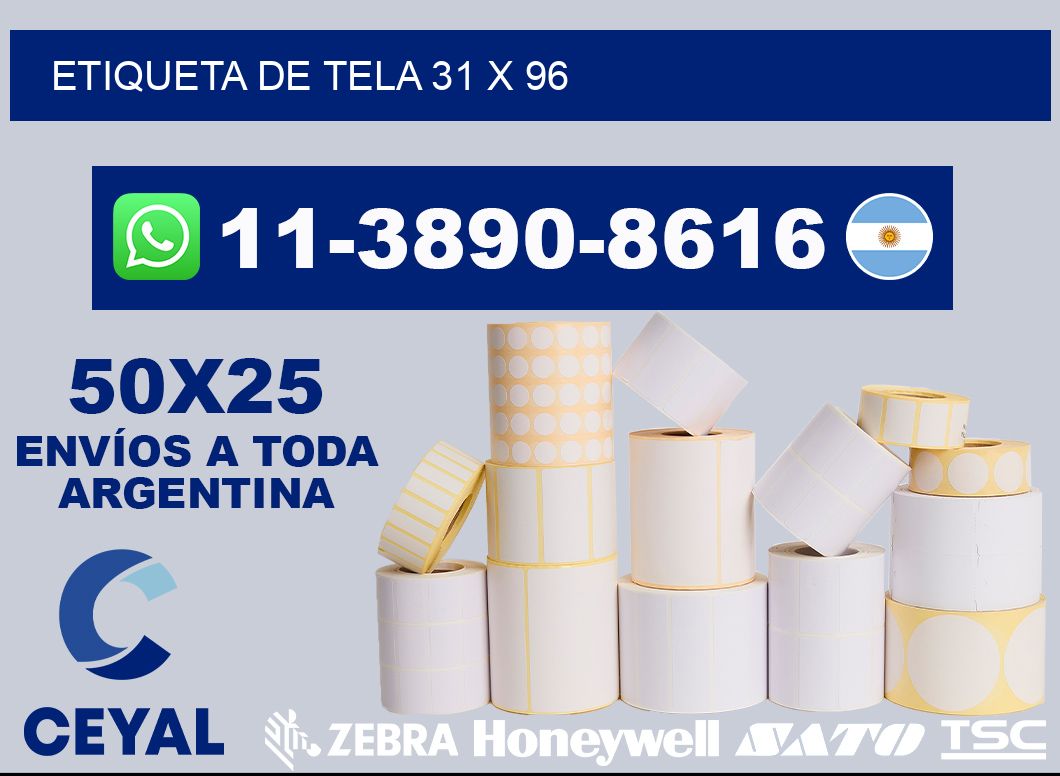 etiqueta de tela 31 x 96