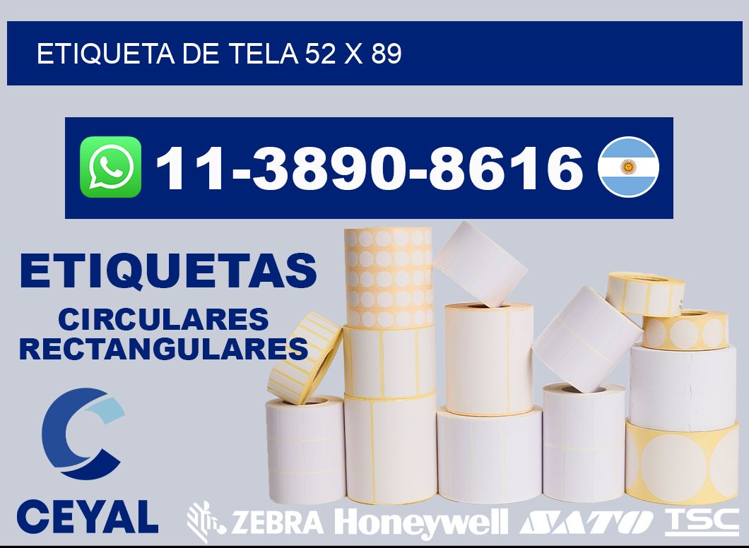 etiqueta de tela 52 x 89
