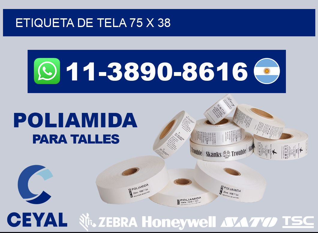 etiqueta de tela 75 x 38
