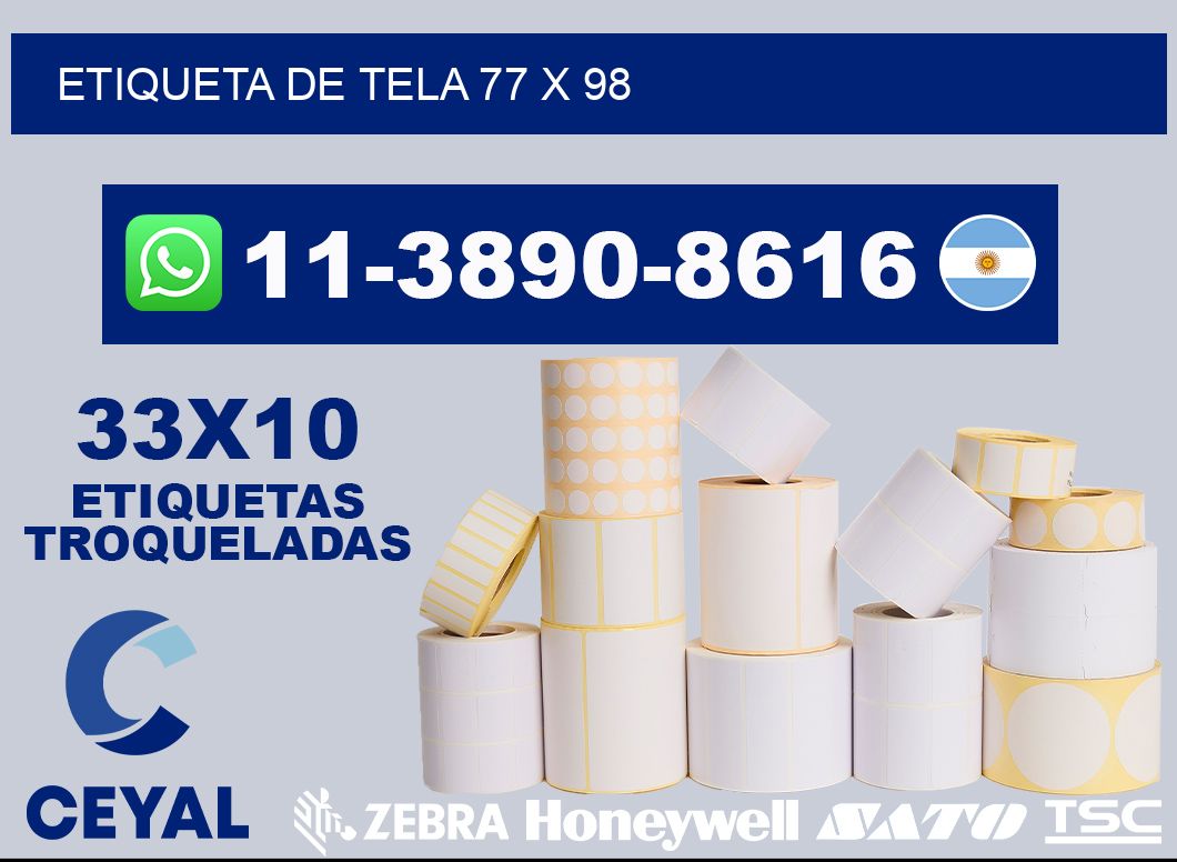 etiqueta de tela 77 x 98
