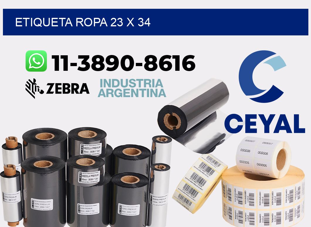 etiqueta ropa 23 x 34