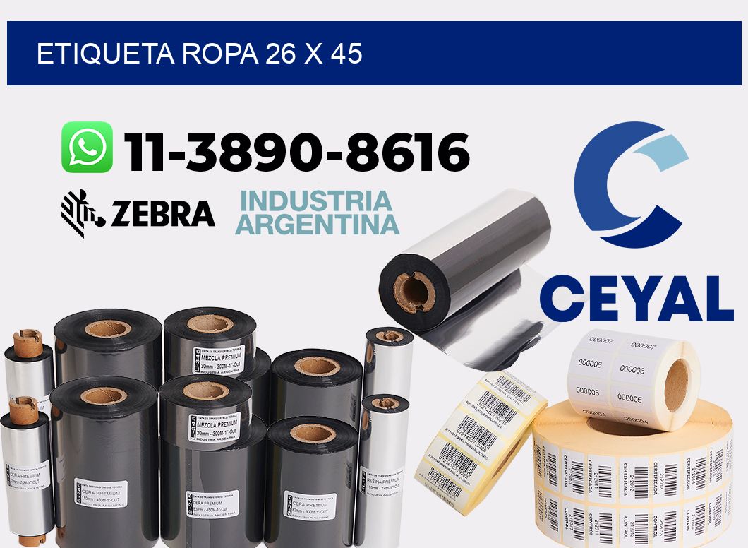 etiqueta ropa 26 x 45