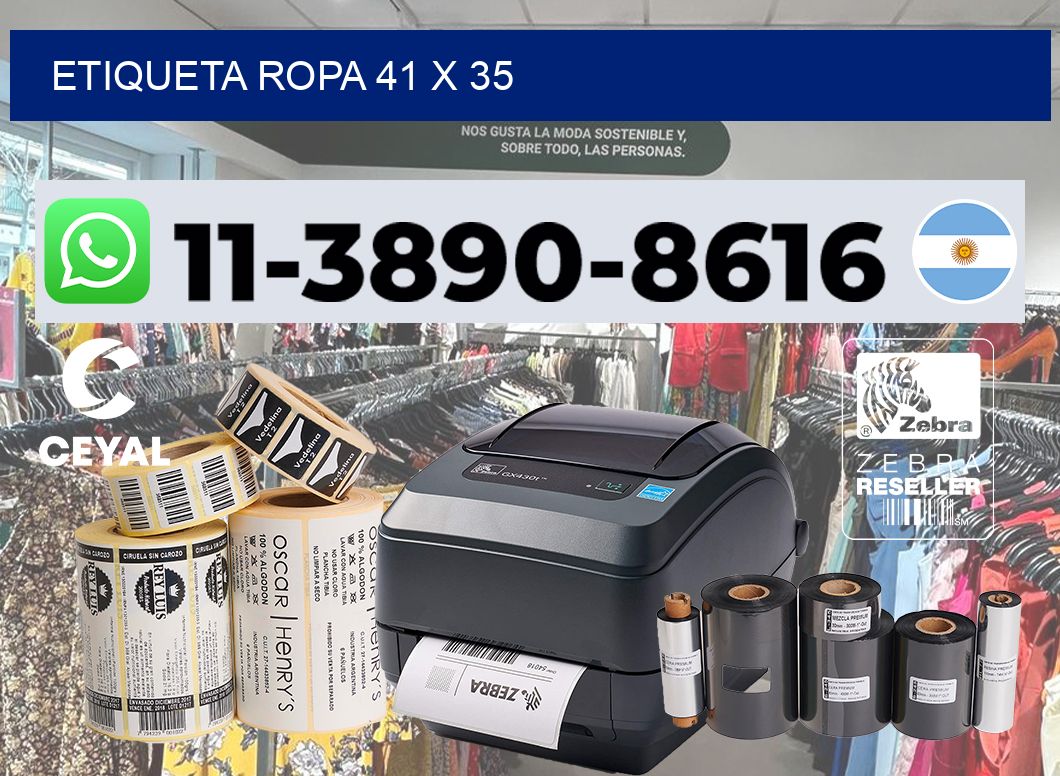 etiqueta ropa 41 x 35