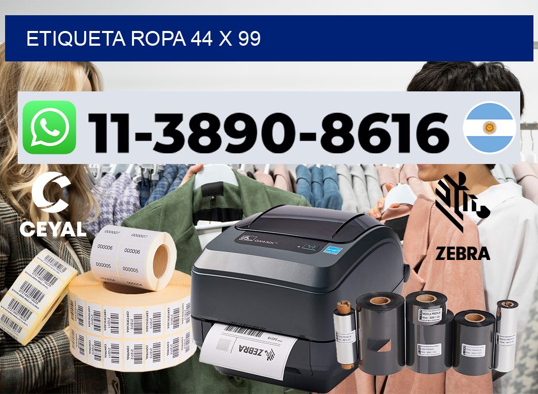 etiqueta ropa 44 x 99
