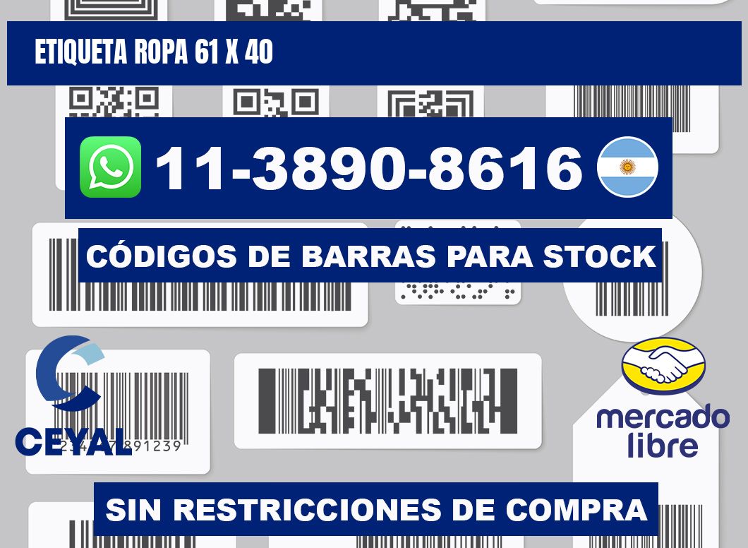 etiqueta ropa 61 x 40