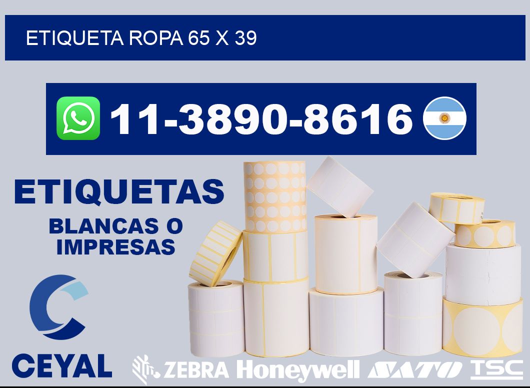 etiqueta ropa 65 x 39