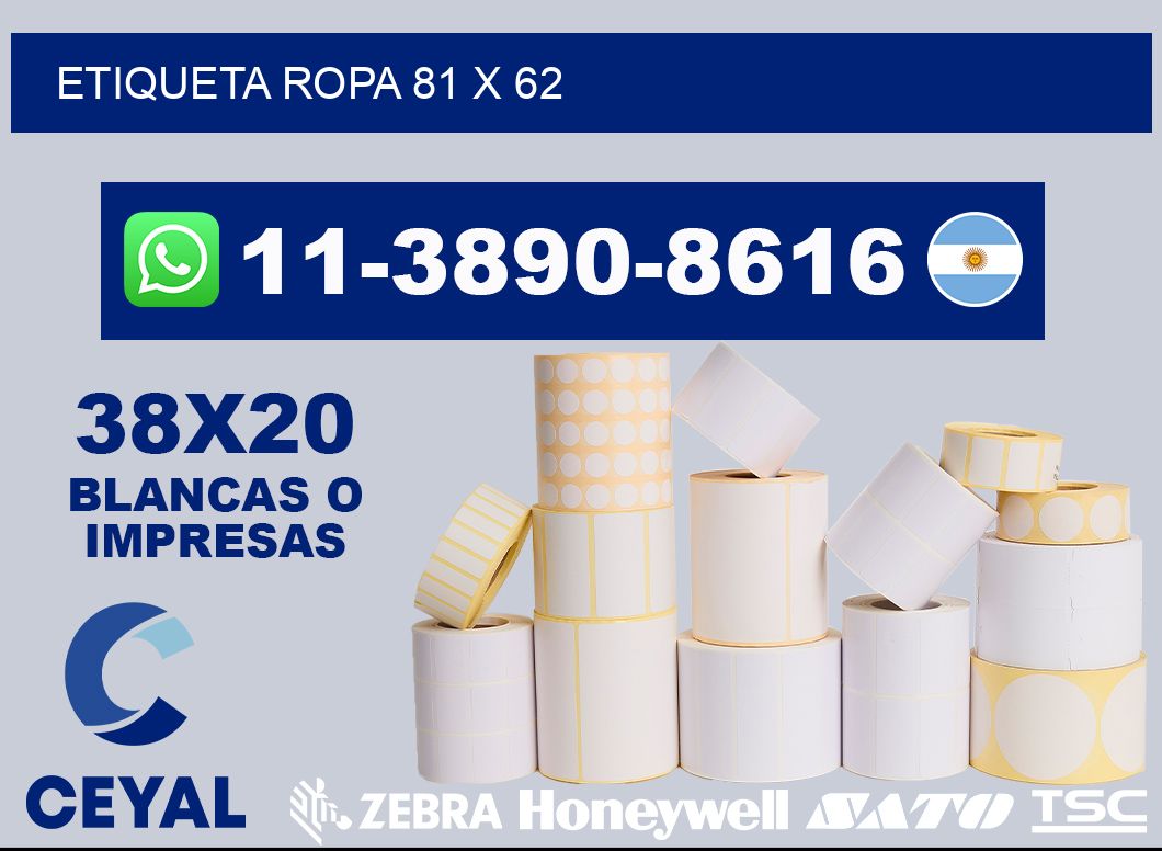 etiqueta ropa 81 x 62