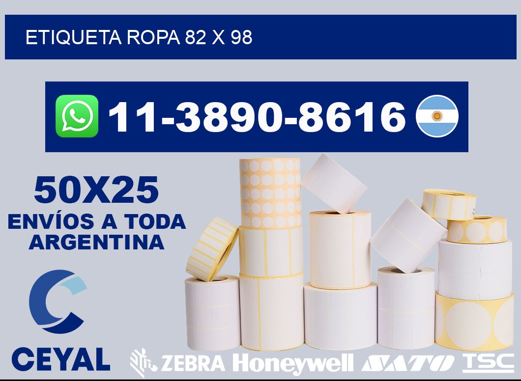 etiqueta ropa 82 x 98
