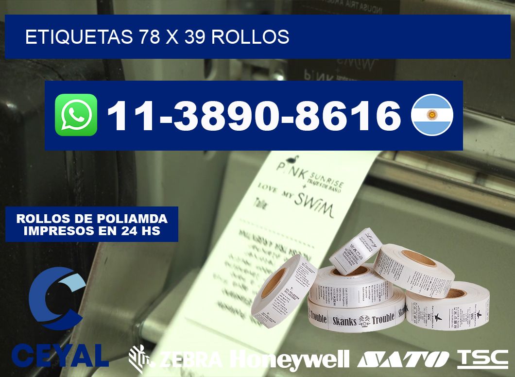 etiquetas 78 x 39 rollos