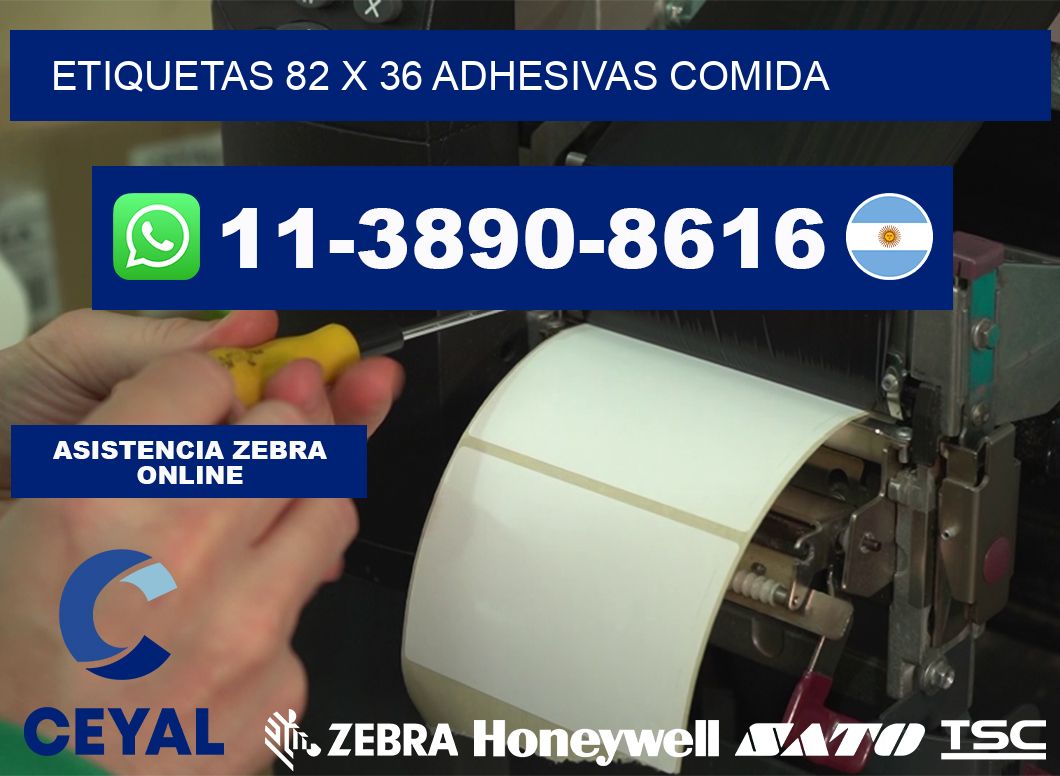 etiquetas 82 x 36 adhesivas comida