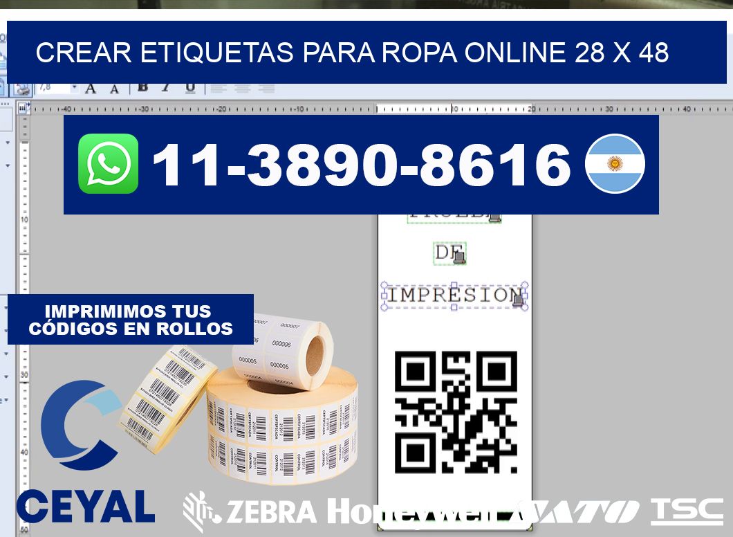 Crear etiquetas para ropa online 28 x 48