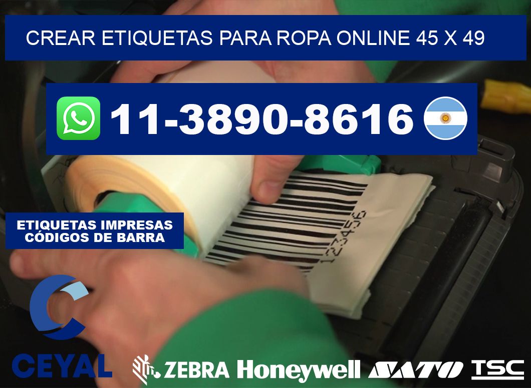 Crear etiquetas para ropa online 45 x 49