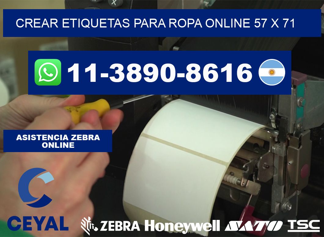 Crear etiquetas para ropa online 57 x 71