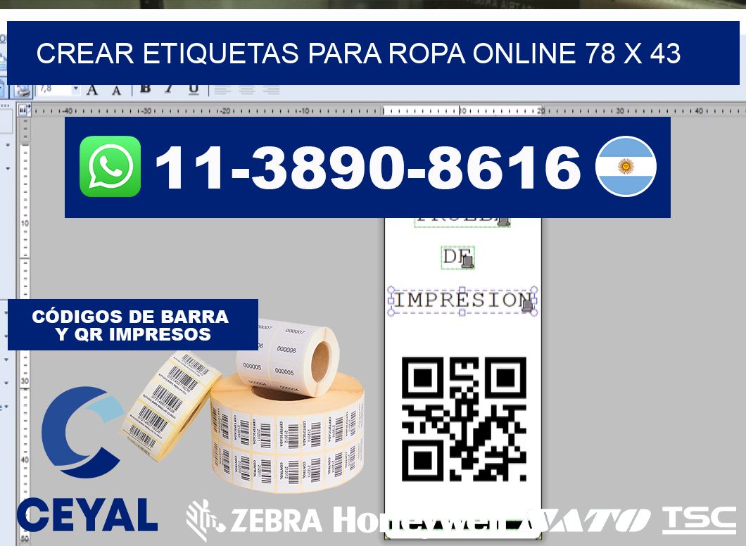 Crear etiquetas para ropa online 78 x 43