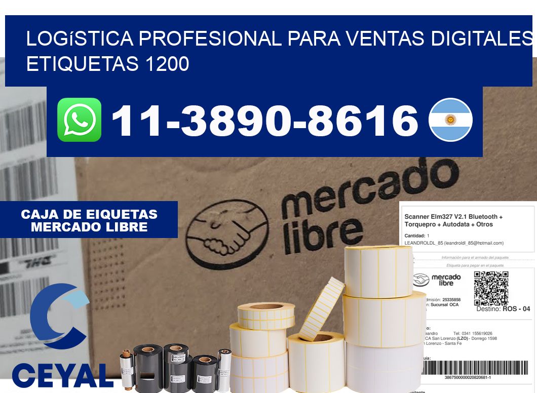 Logística profesional para ventas digitales  etiquetas 1200