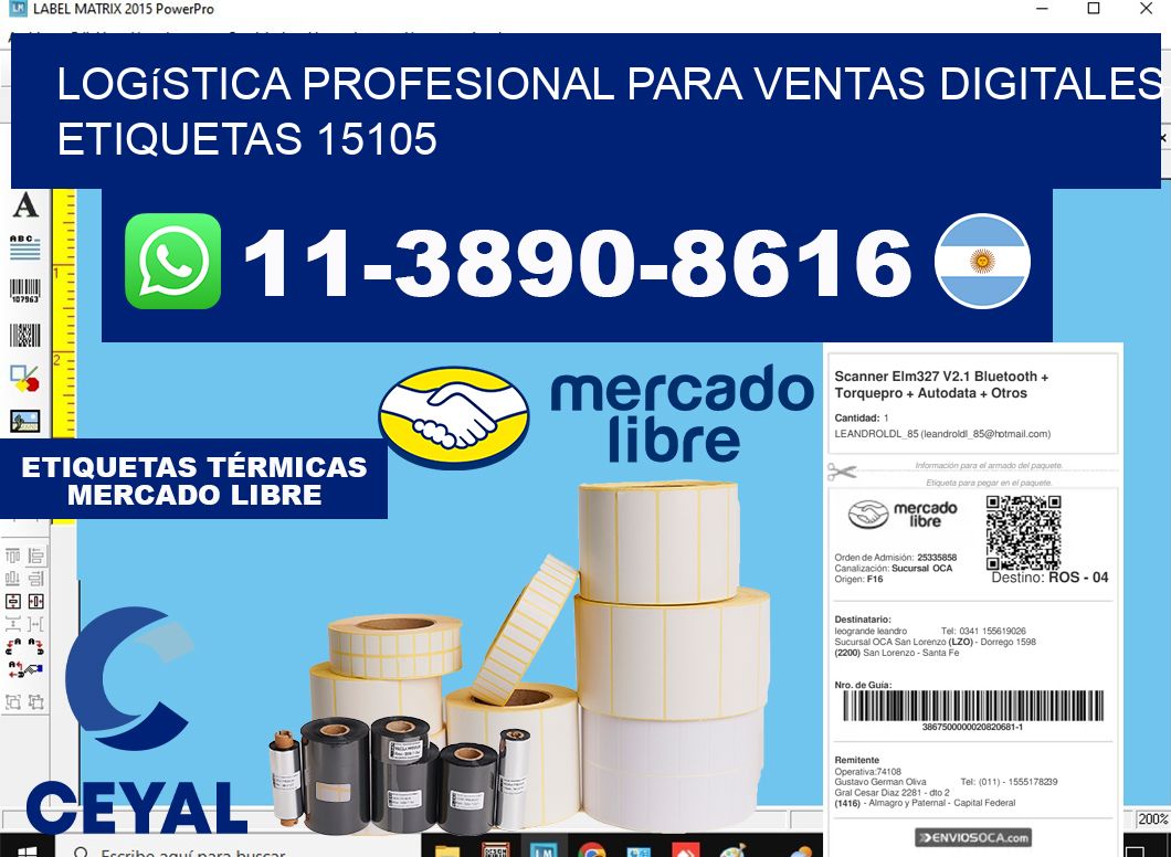 Logística profesional para ventas digitales etiquetas 15105