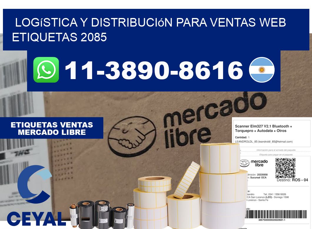 Logística y distribución para ventas web etiquetas 2085