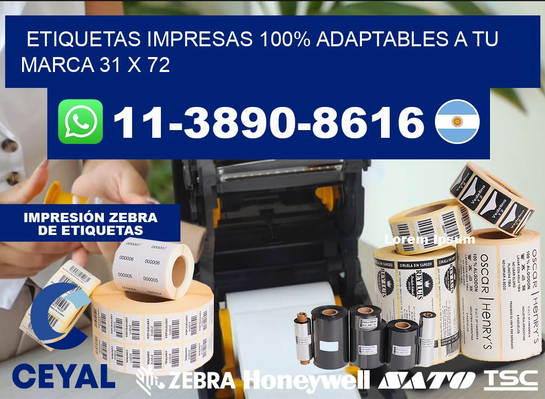 etiquetas impresas 100% adaptables a tu marca 31 x 72