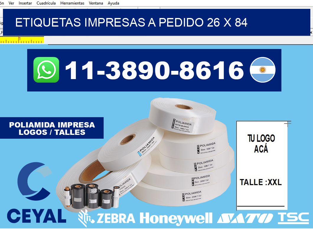 etiquetas impresas a pedido 26 x 84