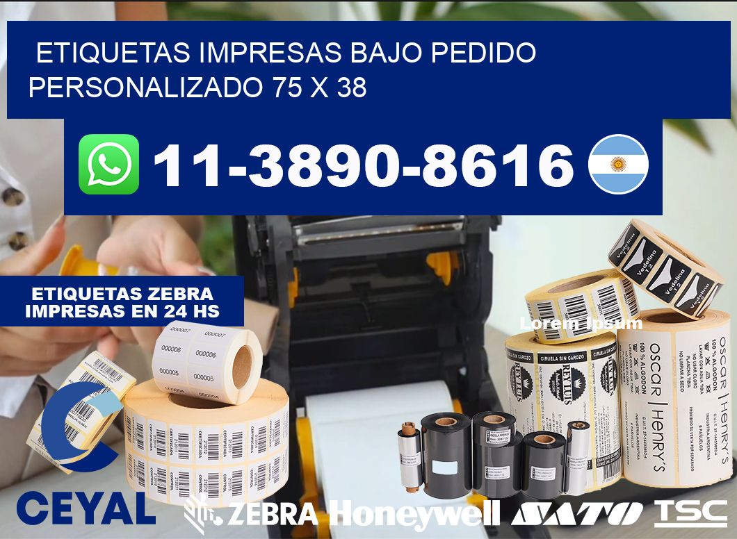 etiquetas impresas bajo pedido personalizado 75 x 38