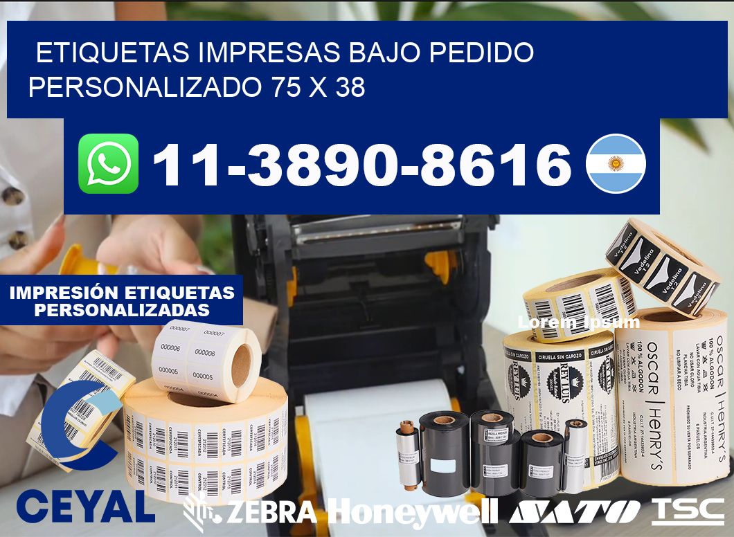 etiquetas impresas bajo pedido personalizado 75 x 38