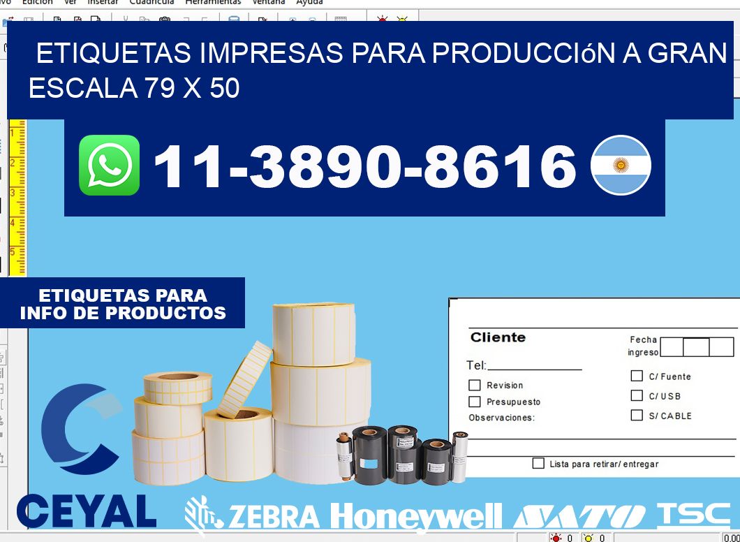etiquetas impresas para producción a gran escala 79 x 50
