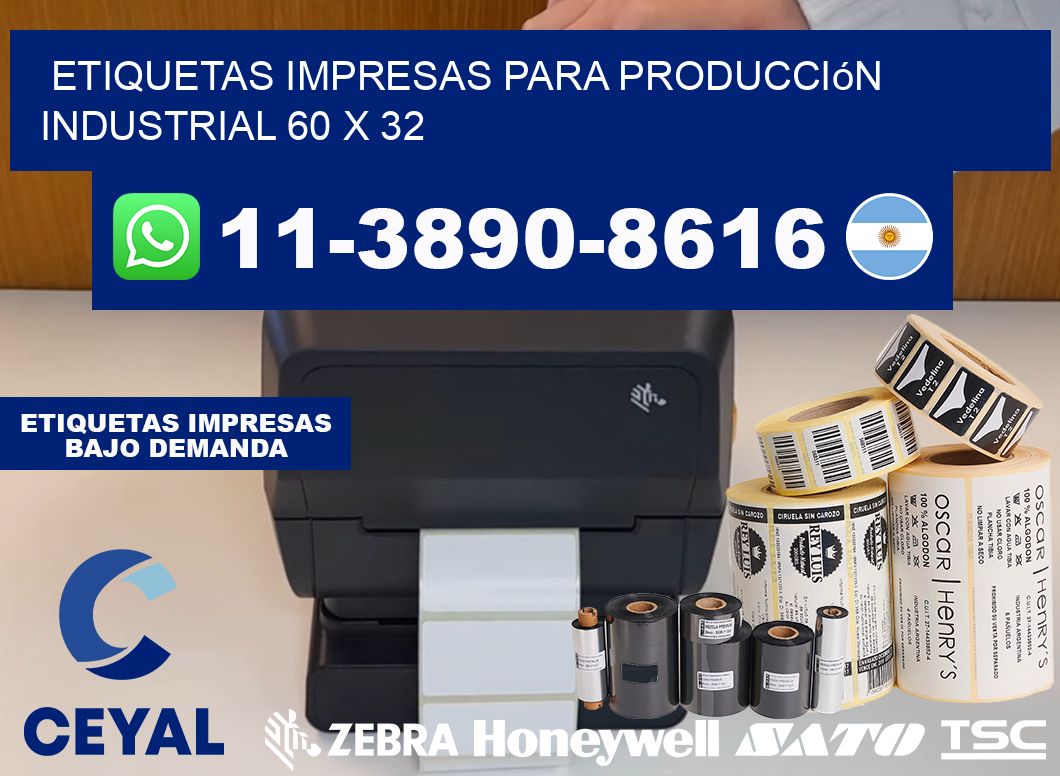 etiquetas impresas para producción industrial 60 x 32