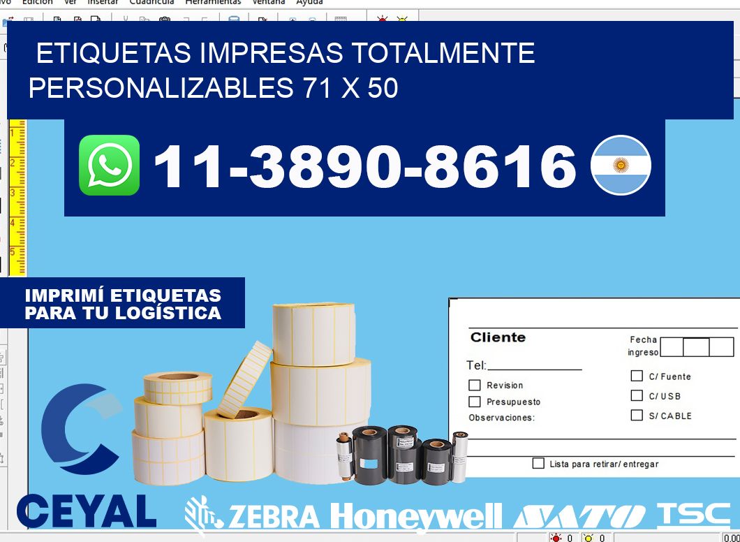 etiquetas impresas totalmente personalizables 71 x 50