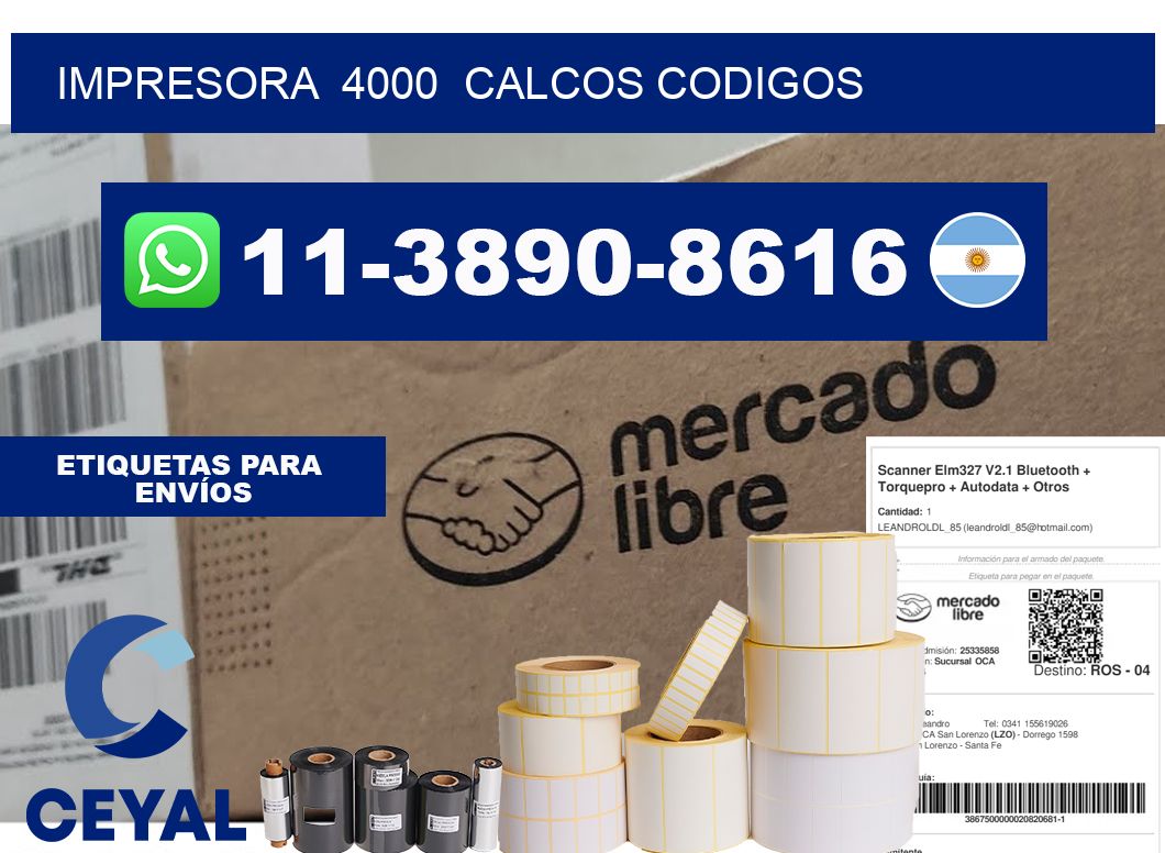 impresora  4000  calcos codigos