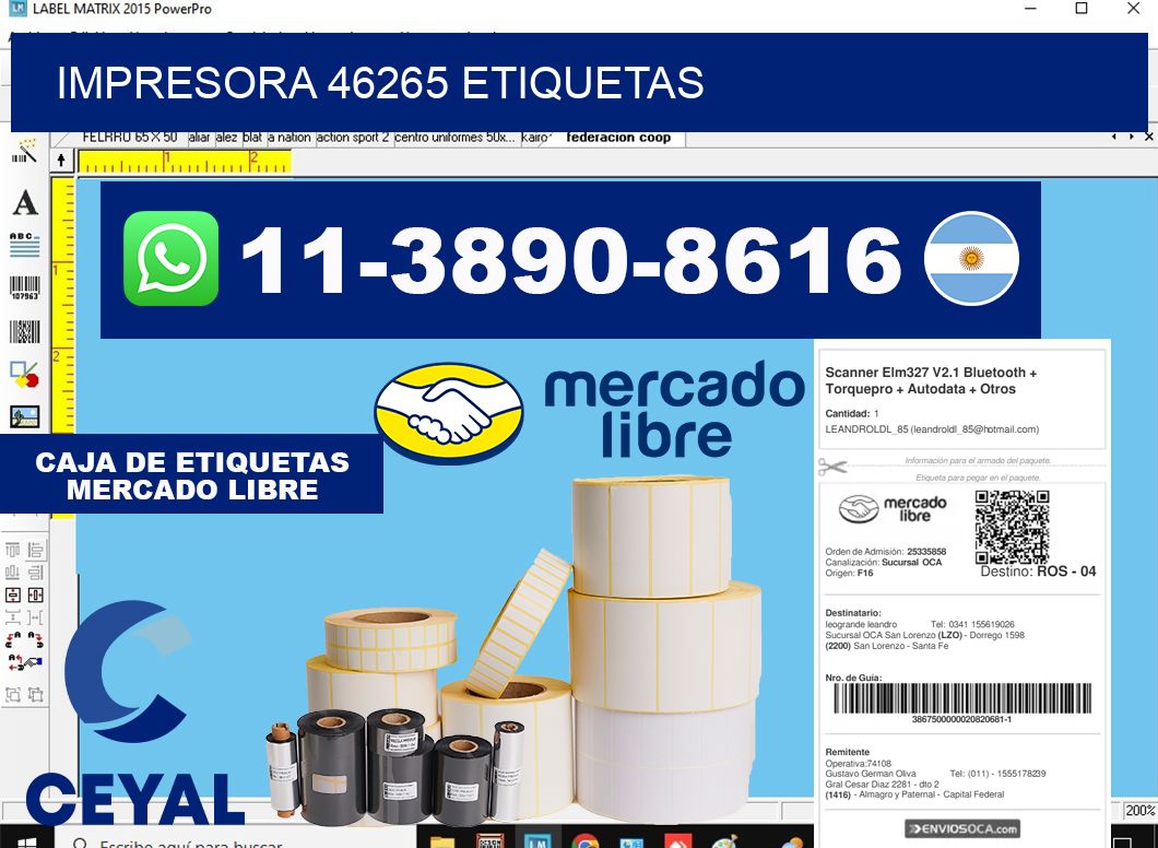 impresora 46265 etiquetas