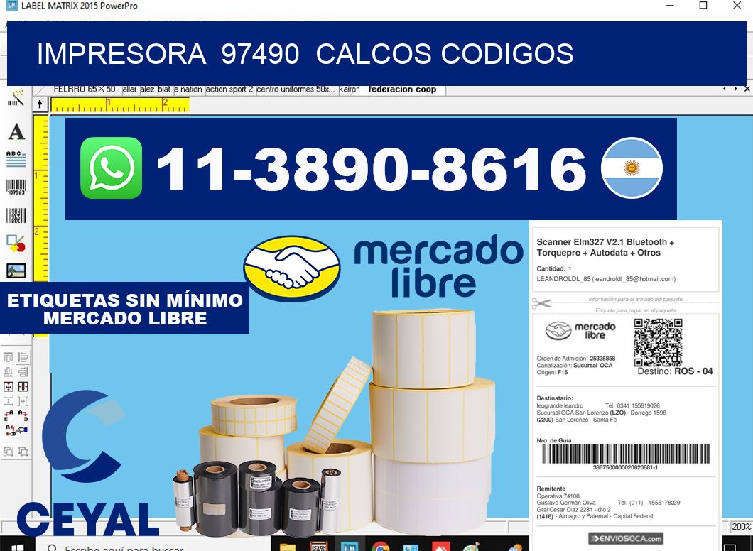 impresora  97490  calcos codigos
