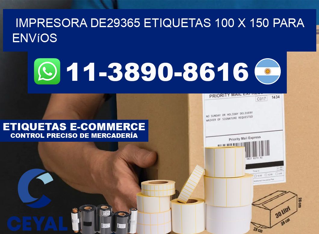 impresora de29365 etiquetas 100 x 150 para envíos