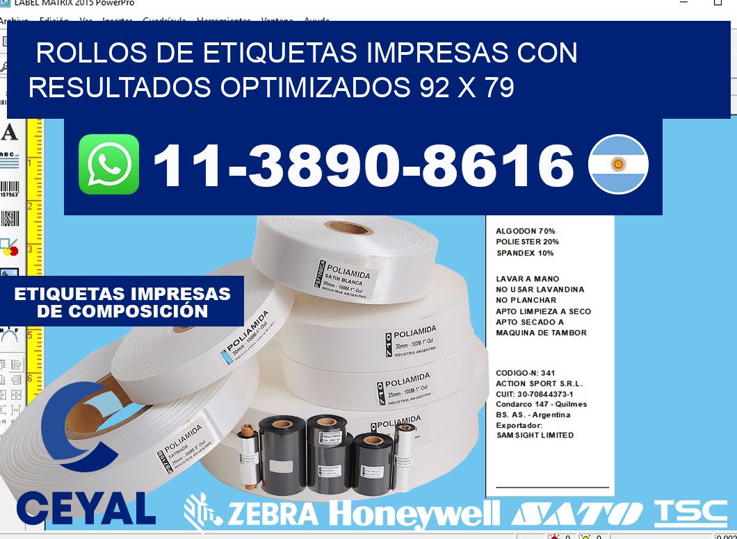 rollos de etiquetas impresas con resultados optimizados 92 x 79