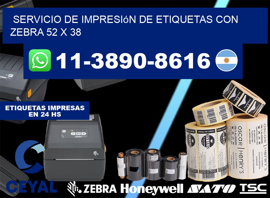 servicio de impresión de etiquetas con Zebra 52 x 38