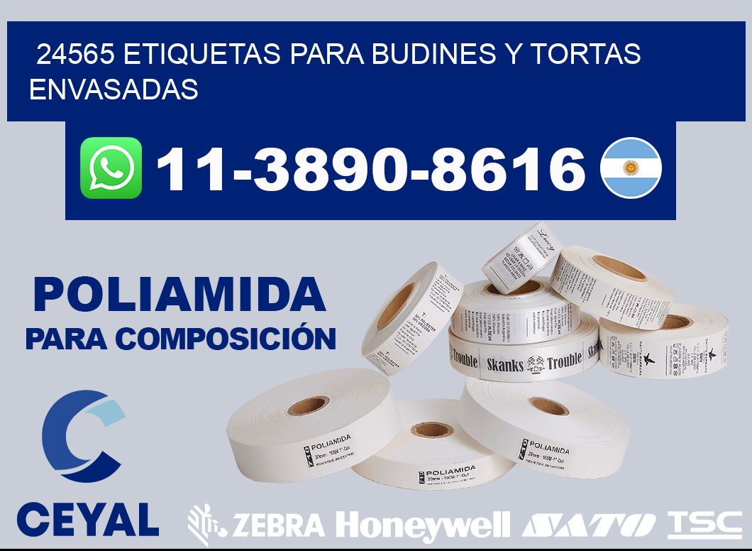 24565 etiquetas para budines y tortas envasadas