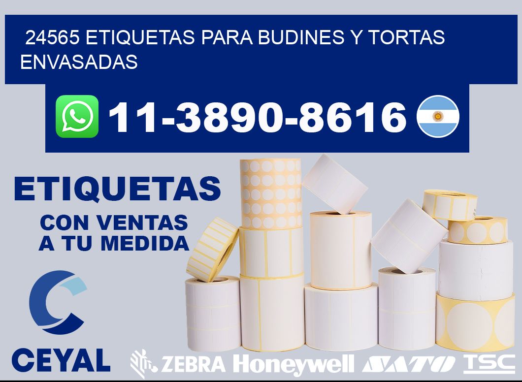 24565 etiquetas para budines y tortas envasadas