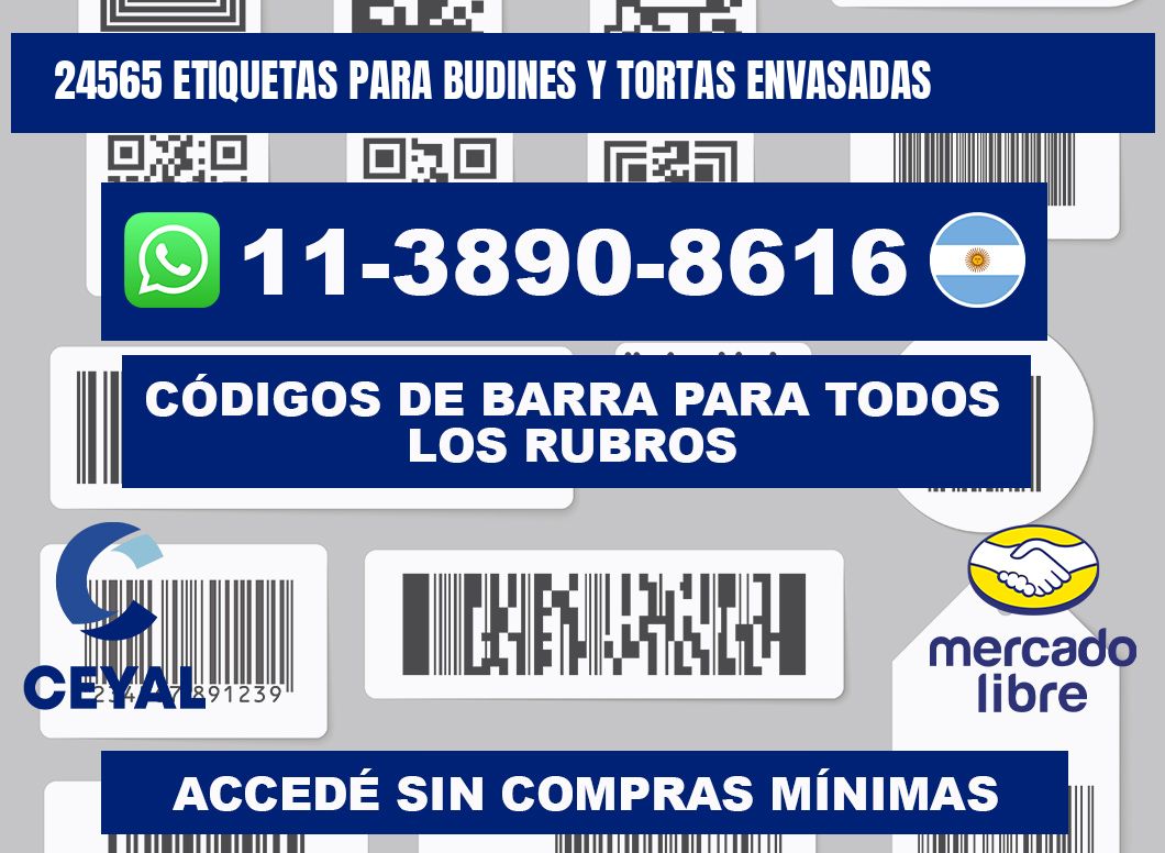 24565 etiquetas para budines y tortas envasadas