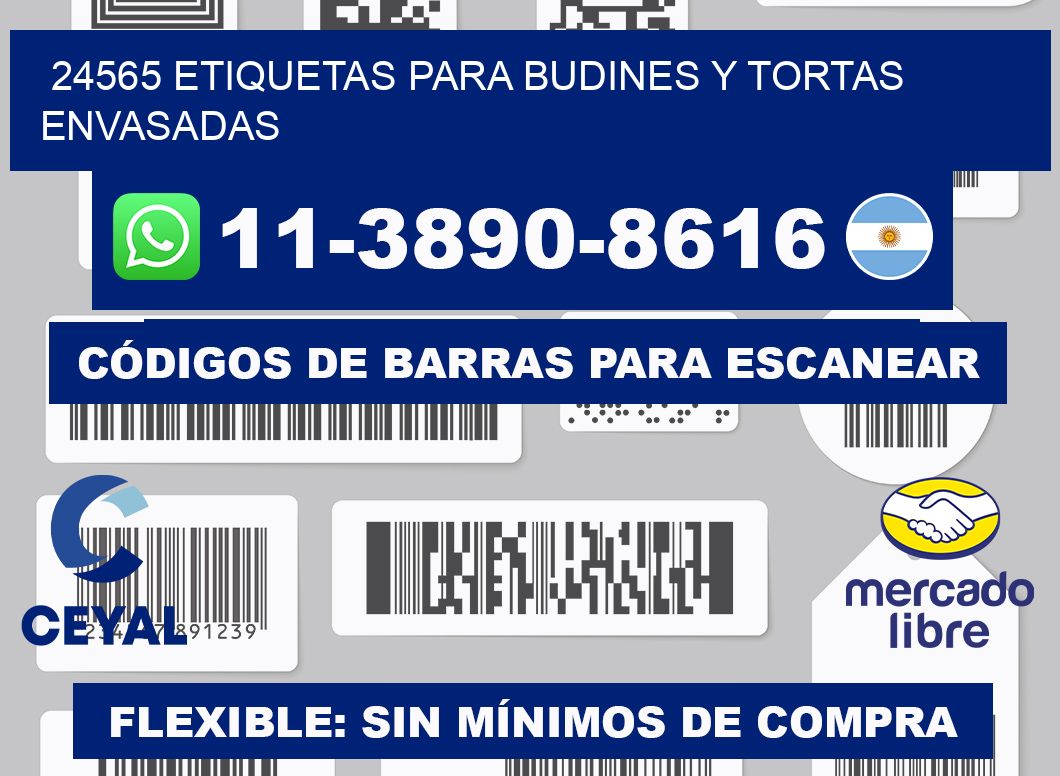 24565 etiquetas para budines y tortas envasadas