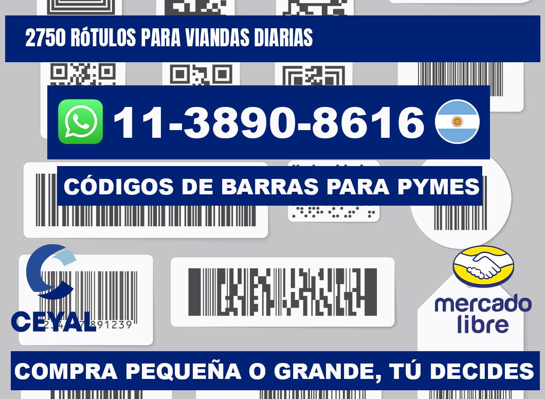 2750 rótulos para viandas diarias