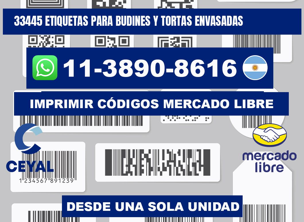 33445 etiquetas para budines y tortas envasadas